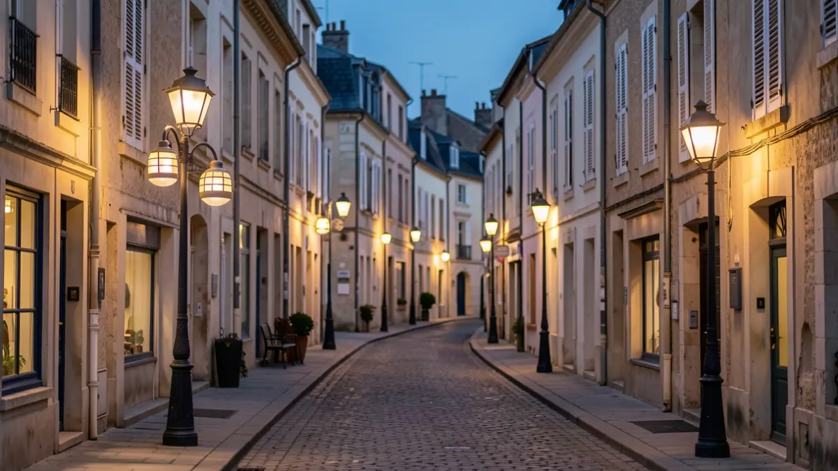 Generic image of modern public lighting in a French municipality.