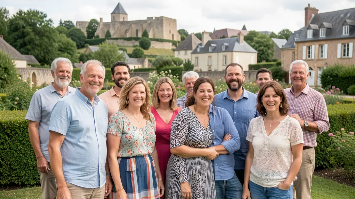 Image générique de personnes diverses souriant et semblant naturelles dans un cadre extérieur authentique.