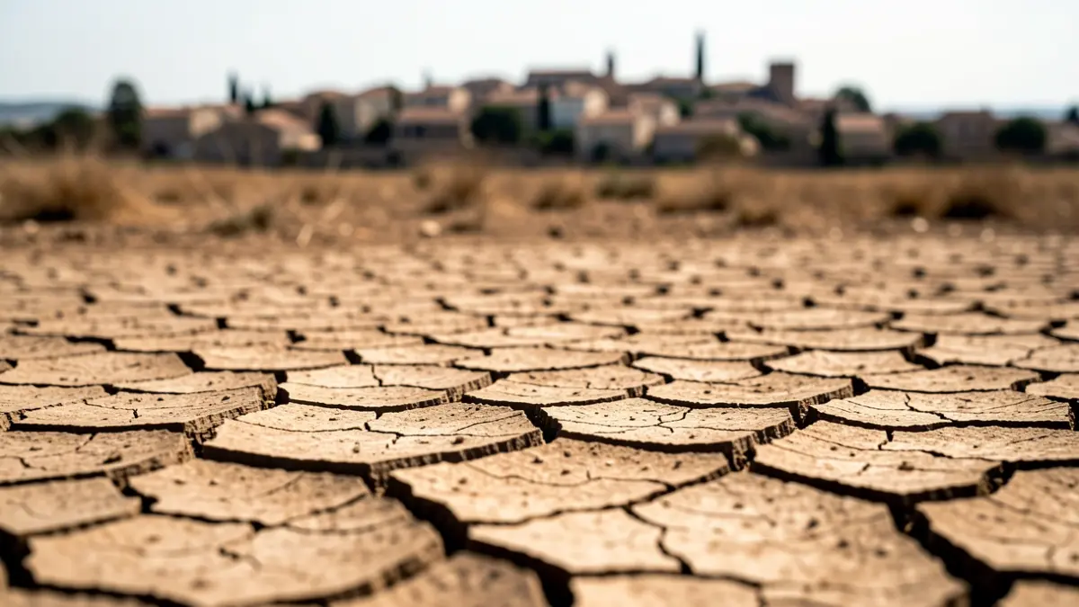 Image générique de terre craquelée par la sécheresse dans le sud-ouest de la France.