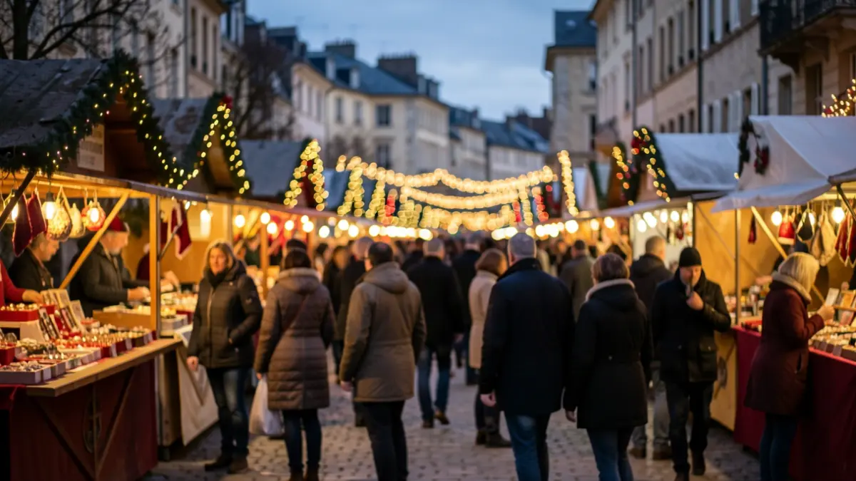 Image générique: avec des lumières floues et des étals, axée sur une atmosphère chaleureuse et invitante. Aucune personne ni texte spécifique visible.