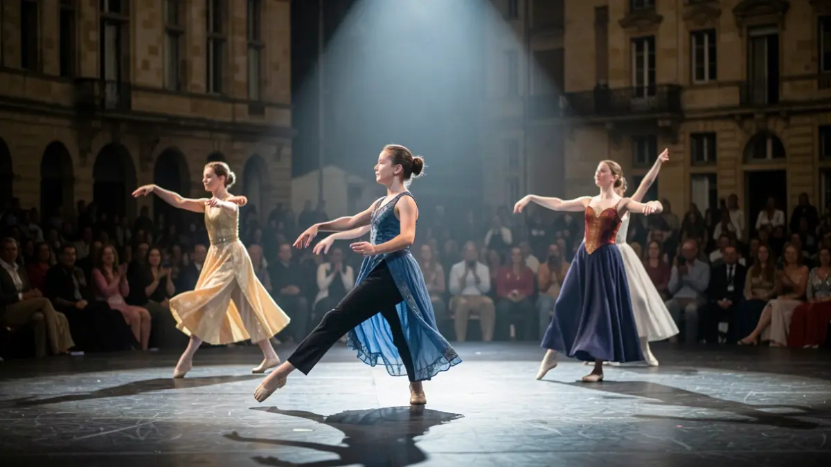 Image générique de jeunes danseurs sur scène lors d'une compétition.