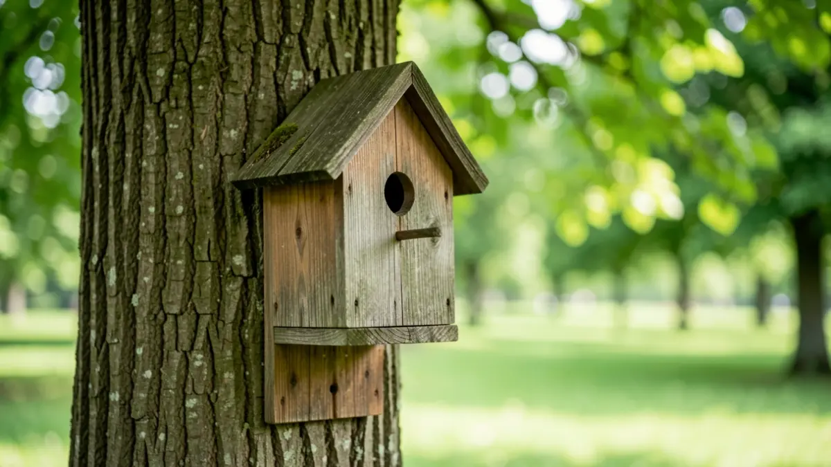 Generic image of a birdhouse in a park.