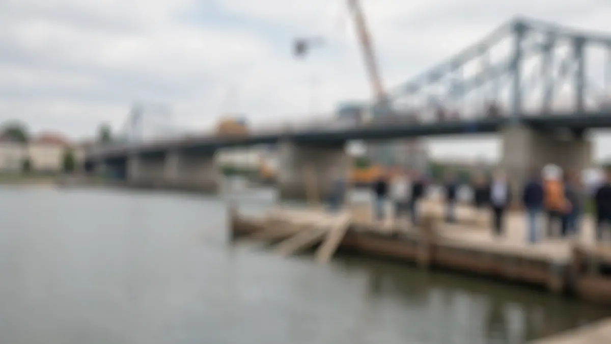 Generic image of a bridge under discussion, with water and sky in the background.