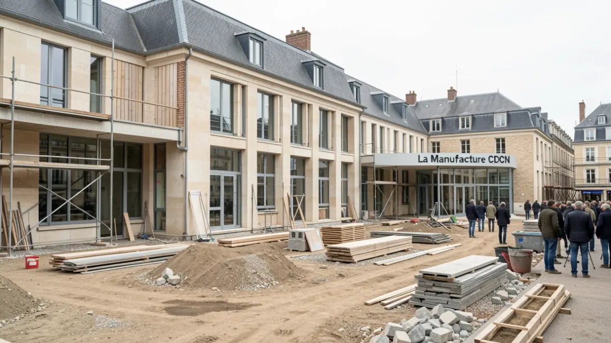 Chantier de rénovation et d'extension de La Manufacture CDCN à Bordeaux.
