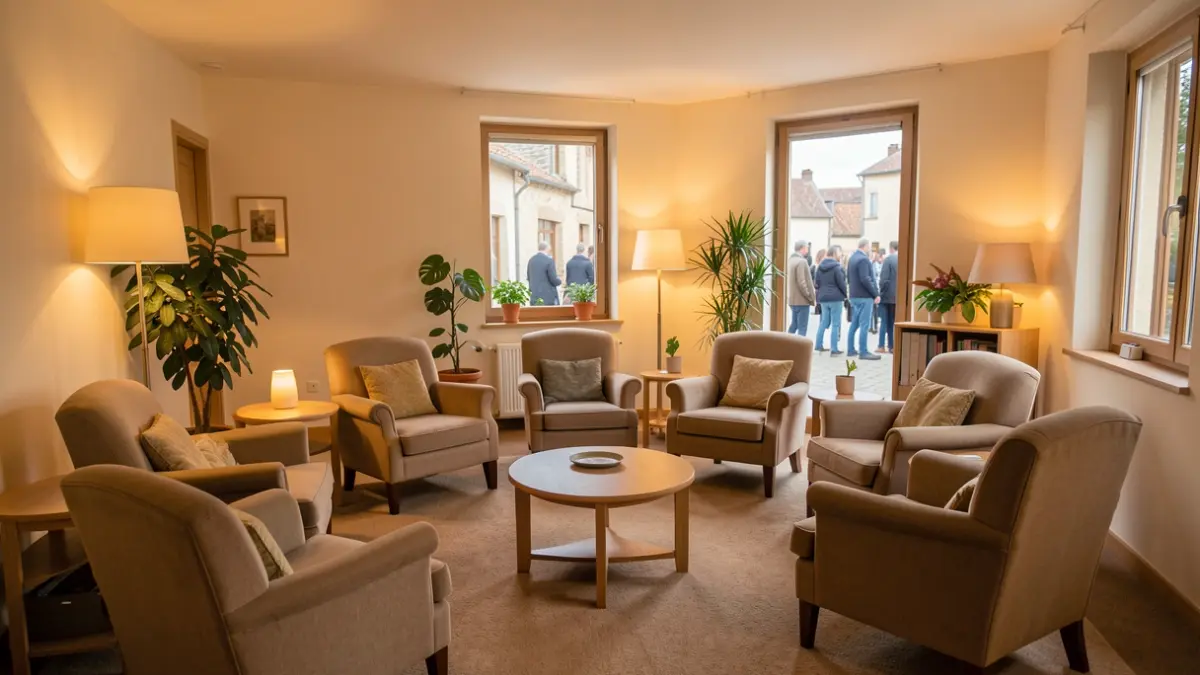 Image générique d'une salle communautaire accueillante avec des sièges disposés en cercle.